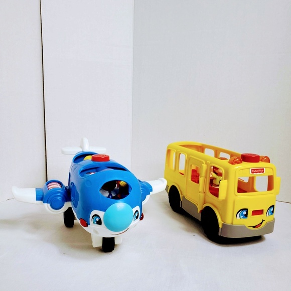 fisher price school bus and airplane